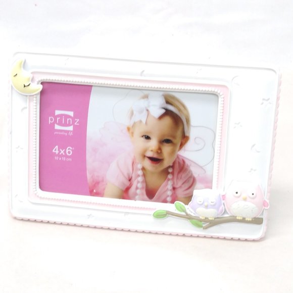 Prinz Born to be Wild Owl Resin Frames (2) Perfect Baby Shower Gift NWT - Picture 2 of 10